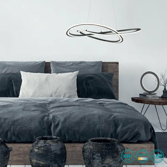 Wofi Ohio Pendant Light Black 71.5cm