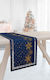 Saint Clair Christmas Tablecloth Runner Plastic Blue L160xW40cm.