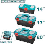 Total Hand Toolbox Plastic με Πλαστικά Κουμπώματα with Tray Organiser