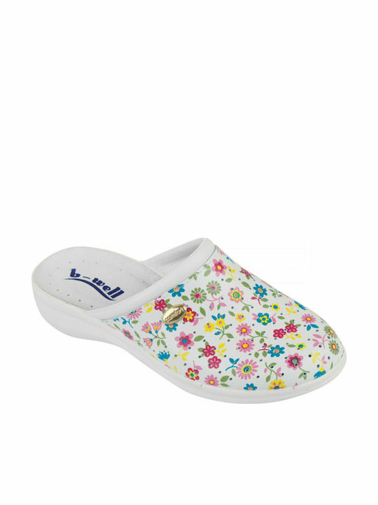 B-Well Aerial Lady Femei Din piele Sabot Floral