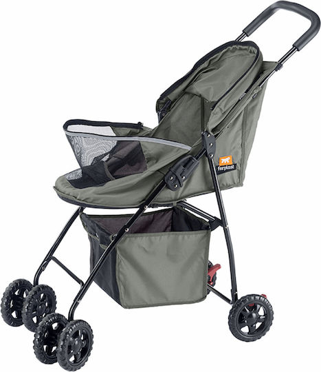 Ferplast Globetrotter Waterproof Dog Carrying Gray Stroller for 9kg Pets L80xW42xH95cm