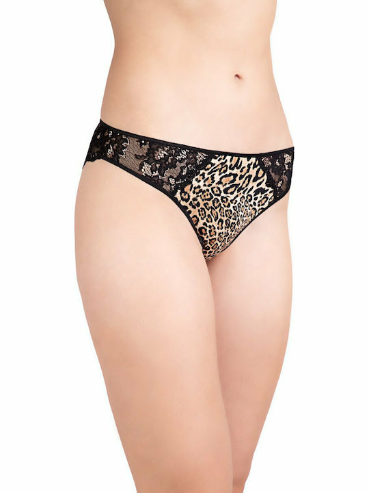 Femeie Brazilia cu Dantelă Black Leopard