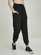 Urban Classics TB2674 Women's High-waisted Fabric Trousers with Elastic Black