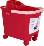 Rayen Mop Bucket with Squeezer and Wheels Plastic Capacity 14lt Red