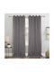 Kipper Curtain with Grommet Cationic Dark grey 140x260cm