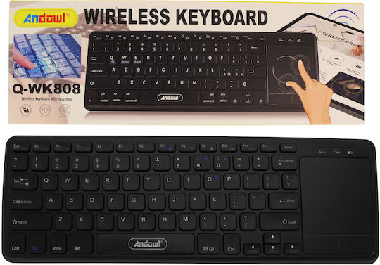 Andowl Q-WK808 Ασύρματο Πληκτρολόγιο με Touchpad Αγγλικό US