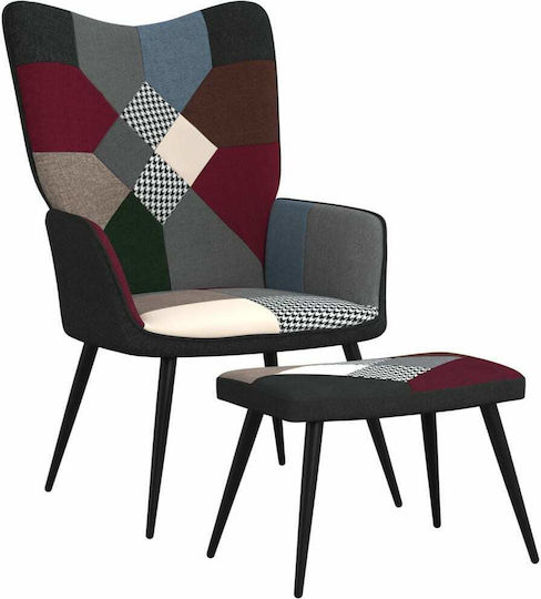 Πολυθρόνα με Υποπόδιο 61x70x96.5cm Patchwork Πολυθρόνα με Υποπόδιο 61x70x96.5cm Patchwork