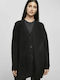 Long Women's Knitted Cardigan with Buttons Black