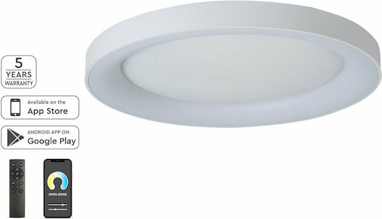 Home Lighting Smart Πλαφονιέρα Οροφής 80εκ. Λευκή με Ενσωματωμένο LED και Τηλεχειριστήριο