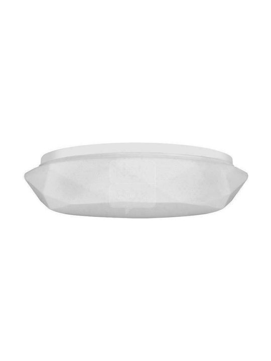 Polux Μοντέρνα Πλαστική Πλαφονιέρα Οροφής με Ενσωματωμένο LED σε Λευκό χρώμα 35.3cm