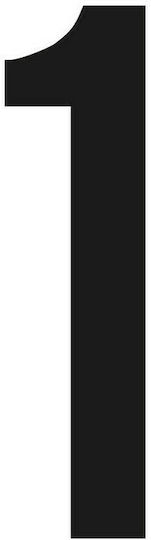 Lampa Αυτοκόλλητος Αριθμός Αυτοκινήτου "1" 6 x 3cm σε Μαύρο Χρώμα