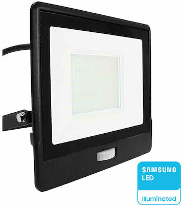 V-TAC Waterproof LED Floodlight 50W Cold White 6500K with Motion Sensor IP65