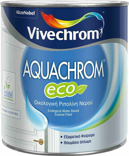 Vivechrom Ριπολίνη Οικολογική Διαλύτου Aquachrom Eco Base D 0.75lt Λευκό Γυαλιστερό