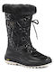 Leather Snow Boots with Laces & Fur Sogno 81 Black