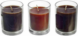 JK Home Decoration Christmas Glass Candle 3pcs