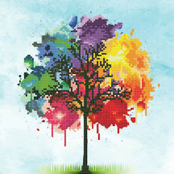 Diamond Dotz Rainbow Tree Καμβάς Diamond Painting Κιτ 30.5x30.5cm