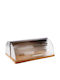 Spitishop F-V Box Brotbox mit Deckel aus Bambus in Silber Farbe 39x26.5x15.5cm