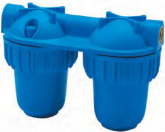 Atlas Filtri Medium Duplex Plus 3P AFO SX AB Sistem de Filtrare a Apei Dublu Alimentare centrală Filtru cu Diafragmă 3/4'' RA108T412