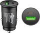 Goobay Зарядно за кола 30W 3Спецификация с Портове: 1xUSB 1xType-C Черен Цвят