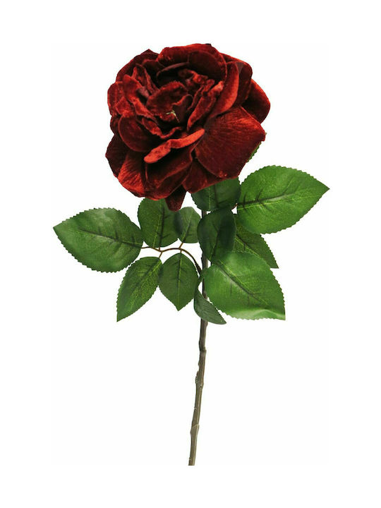 Supergreens Τεχνητό Φυτό Τριαντάφυλλο Κόκκινο Βελούδο 63cm