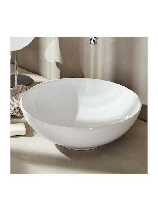 Tema Vessel Sink Porcelain 40x40x14cm White Matt