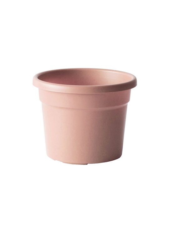 Viomes Cylindro Γλάστρα Πλαστική Μπεζ 25x25x19εκ.
