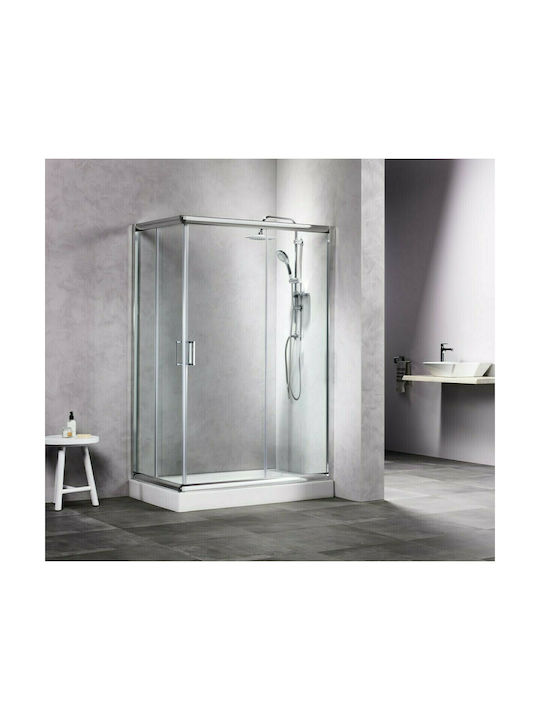 Tema New ΝΤ 80120 Cabin for Shower with Sliding Door 80x120x180cm Clear Glass