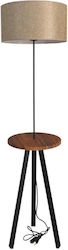 Heronia FLW-03 Modern Floor Lamp E27 H156xW40cm Brown