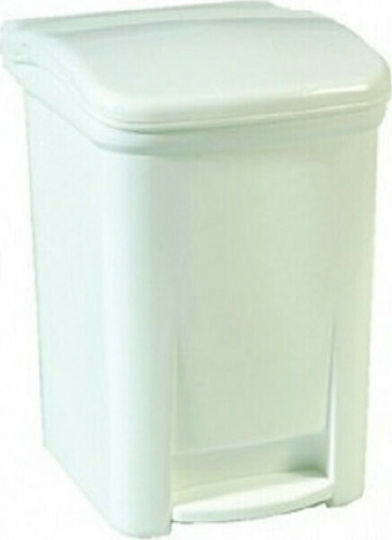Viomes Waste Bin Waste Plastic with Pedal White 32x33x44cm 1pcs