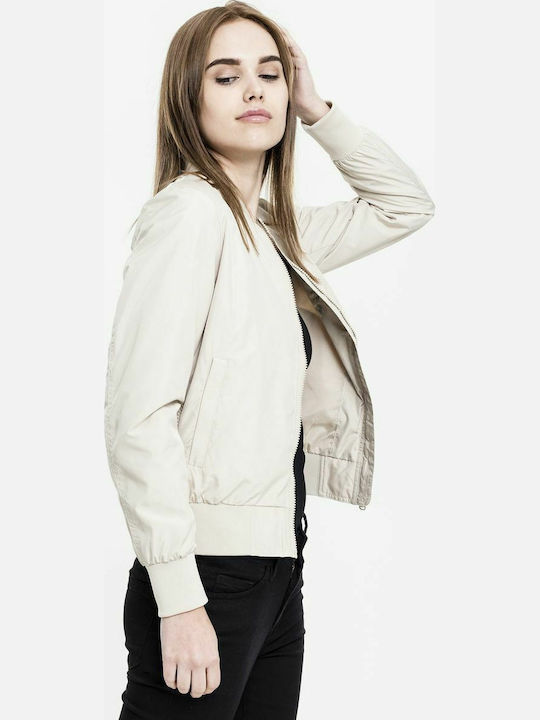 Urban Classics Κοντό Γυναικείο Bomber Jacket Μπεζ
