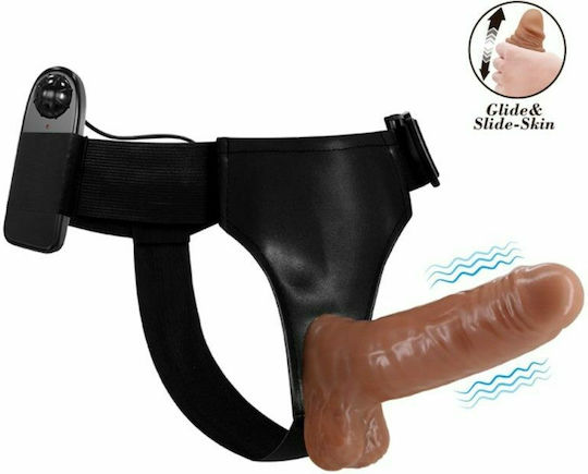 Baile Ultra Passionate Harness Realdeal Penis Strapon Harness με Dildo 16cm και Δόνηση σε χρώμα Flesh