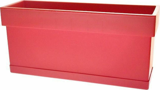 Viomes Linea Planter Box Plastic Burgundy 58x18x17cm.