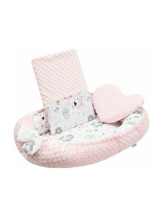 New Baby Baby Nestkissen Minky Teddy Rosa