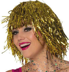 Carnival Wig Straight Gold Metallic