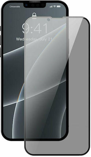 Baseus Anti Spy Case Friendly 0.3mm Vollflächig gehärtetes Glas 2Stück Schwarz (iPhone 13 / 13 Pro) SGQP010701