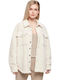 Sherpa Γυναικείο Λευκό Overshirt Oversized
