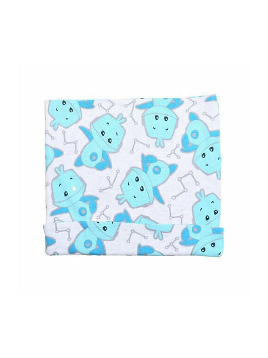 Robots Swaddle Wrap Turquoise 90x90cm.