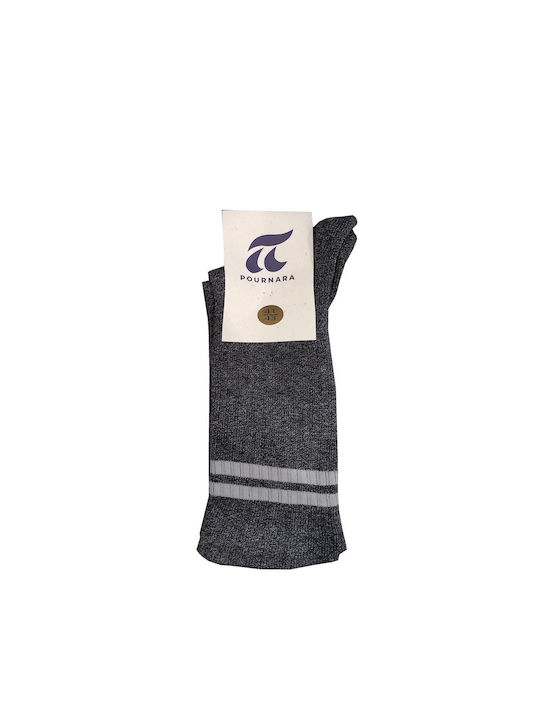 Pournara Men's Solid Color Socks Gray