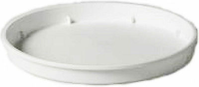 Viomes Linea 892 Στρογγυλό Πιάτο Γλάστρας σε Λευκό Χρώμα 24x24cm