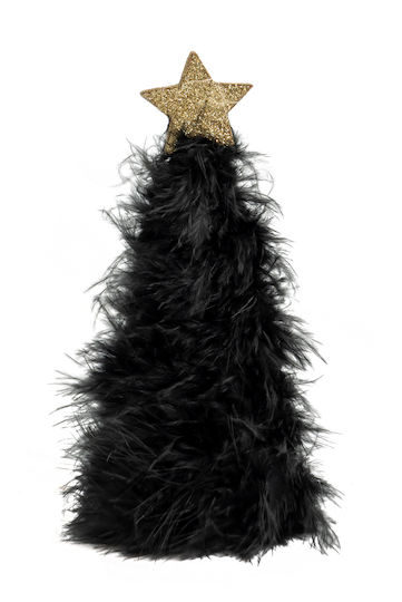 Christmas Decorative Fabric Tree Cone 22.5cm Black