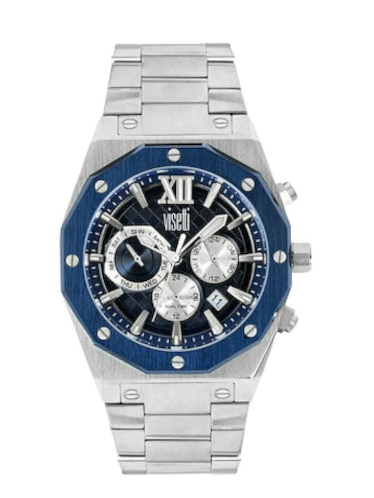 Visetti Herrenuhr 44mm Chronograph Batterie Silber