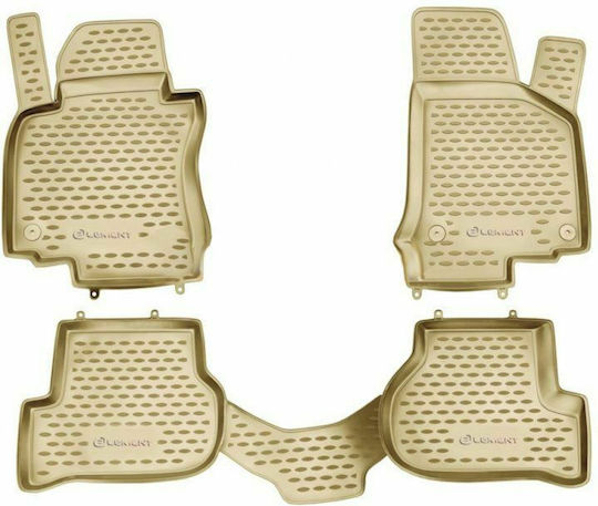 Novline Set of Front and Rear Mats 4pcs for Mercedes-Benz S 1998-2005 Black / Beige