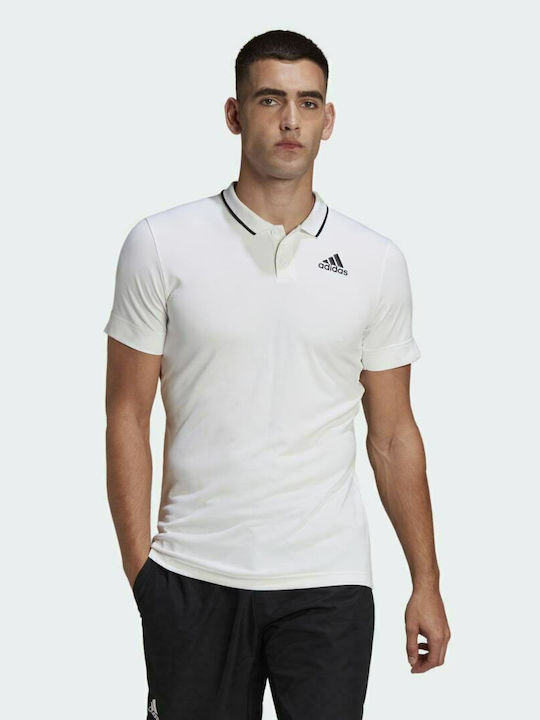 Adidas Tennis Freelift Ανδρικό T-shirt Polo Λευκό