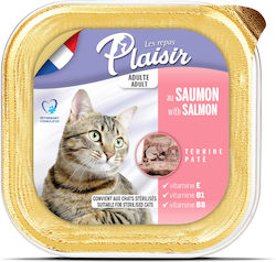 Plaisir Adult Wet Food for Neutered Adult Cat in Tray with Salmon 100gr