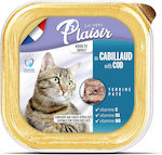 Plaisir Adult Wet Food for Neutered Adult Cat in Tray with Cod 100gr