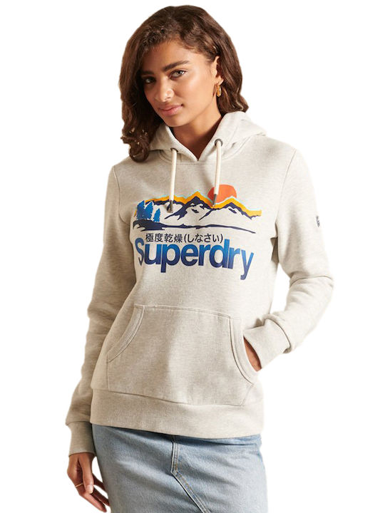 Superdry Core Logo Great Outdoors Hanorac pentru Femei Oatmeal Marl