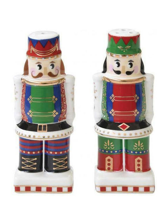 Marva Christmas Salt and Pepper Set Porcelain Green W8xH9cm. 2pcs