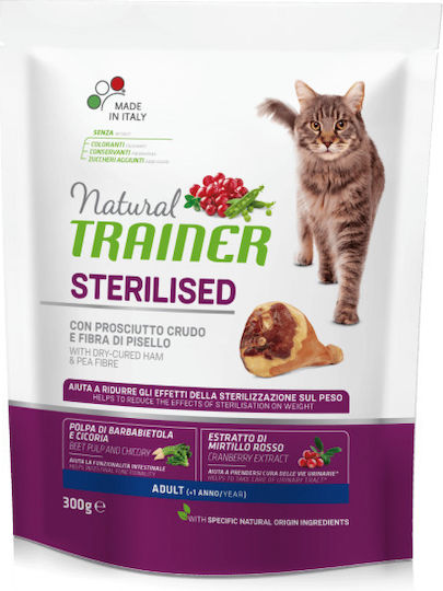 Natural Trainer Sterilised Adult Dry Food for Adult Sterilized Cats with Ham With Dry-cured 1.5kg
