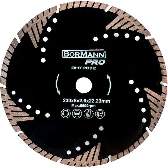 Bormann Pro BHT2072 Triangle Turbo Δίσκος Κοπής Δομικών Υλικών 230mm