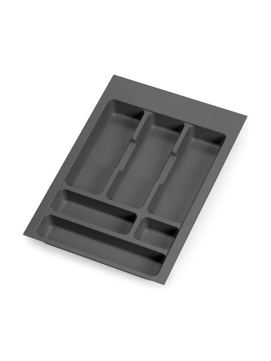 Emuca Θήκη για Μαχαιροπίρουνα Συρταριού Plastic Ανθρακί 41.8x40x4.5cm